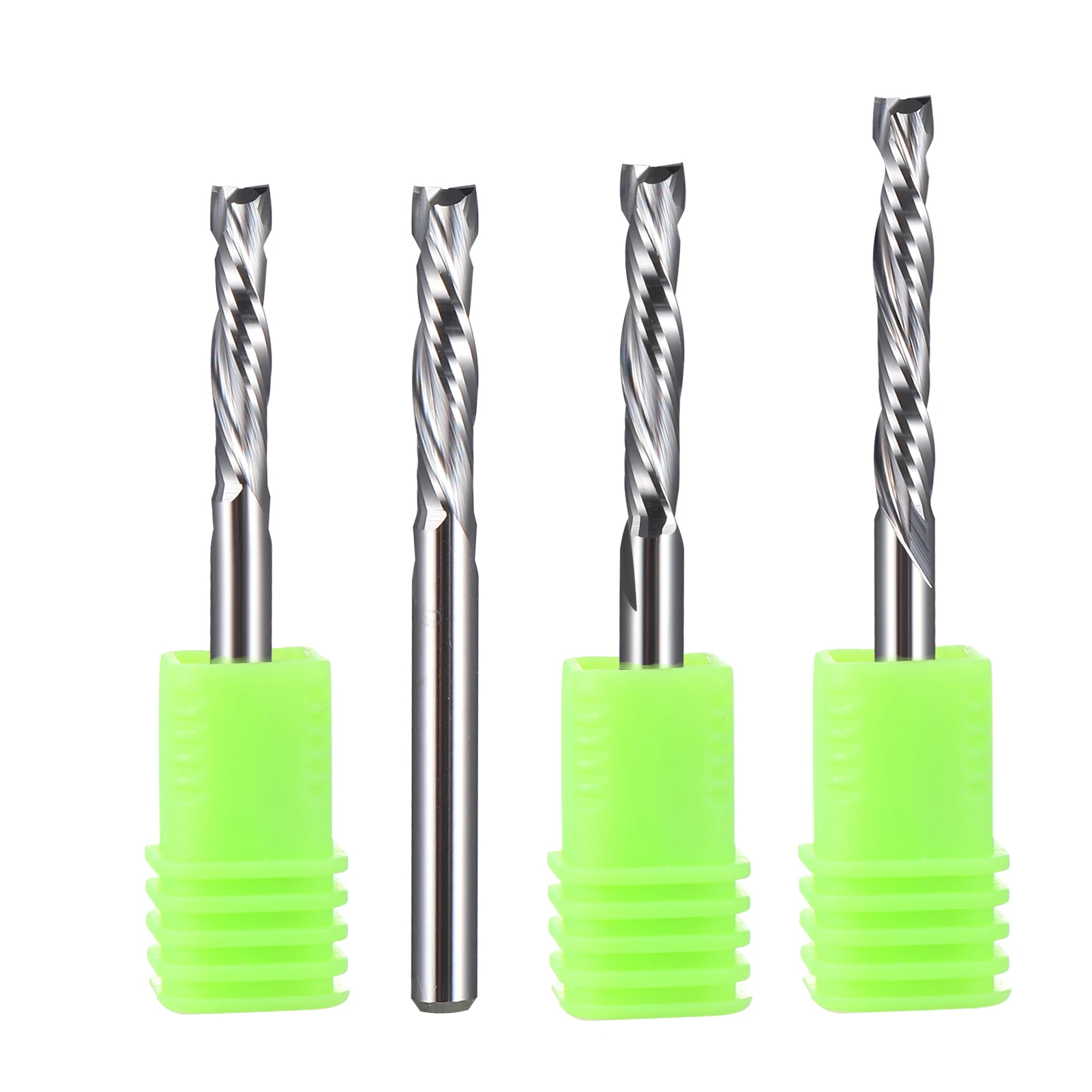 2Pcs Two Flute UP DOWN Cut Milling Cutter 2 Spiral Carbide End Mill CNC Router Bit Engraving Bits for Wood Hard Board