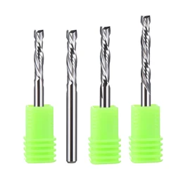 2Pcs Two Flute UP DOWN Cut fresa 2 Spiral Carbide End Mill CNC Router Bit punte per incisione per legno Hard Board