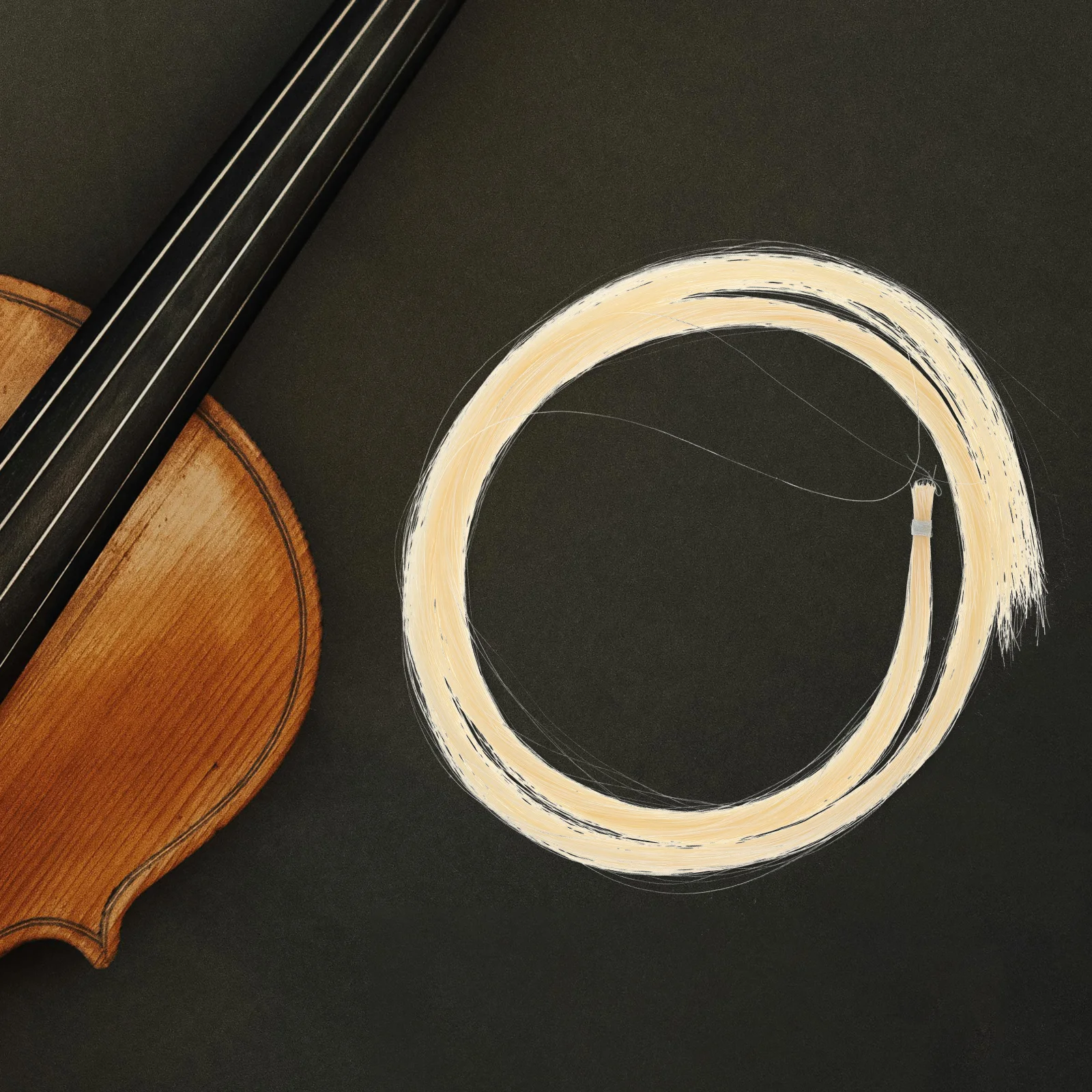 

2 Hanks Violin Bow Mongolian Stallion Hair White Natural Thickness for Viola Violin Smaller Instruments Professional Bow Hair