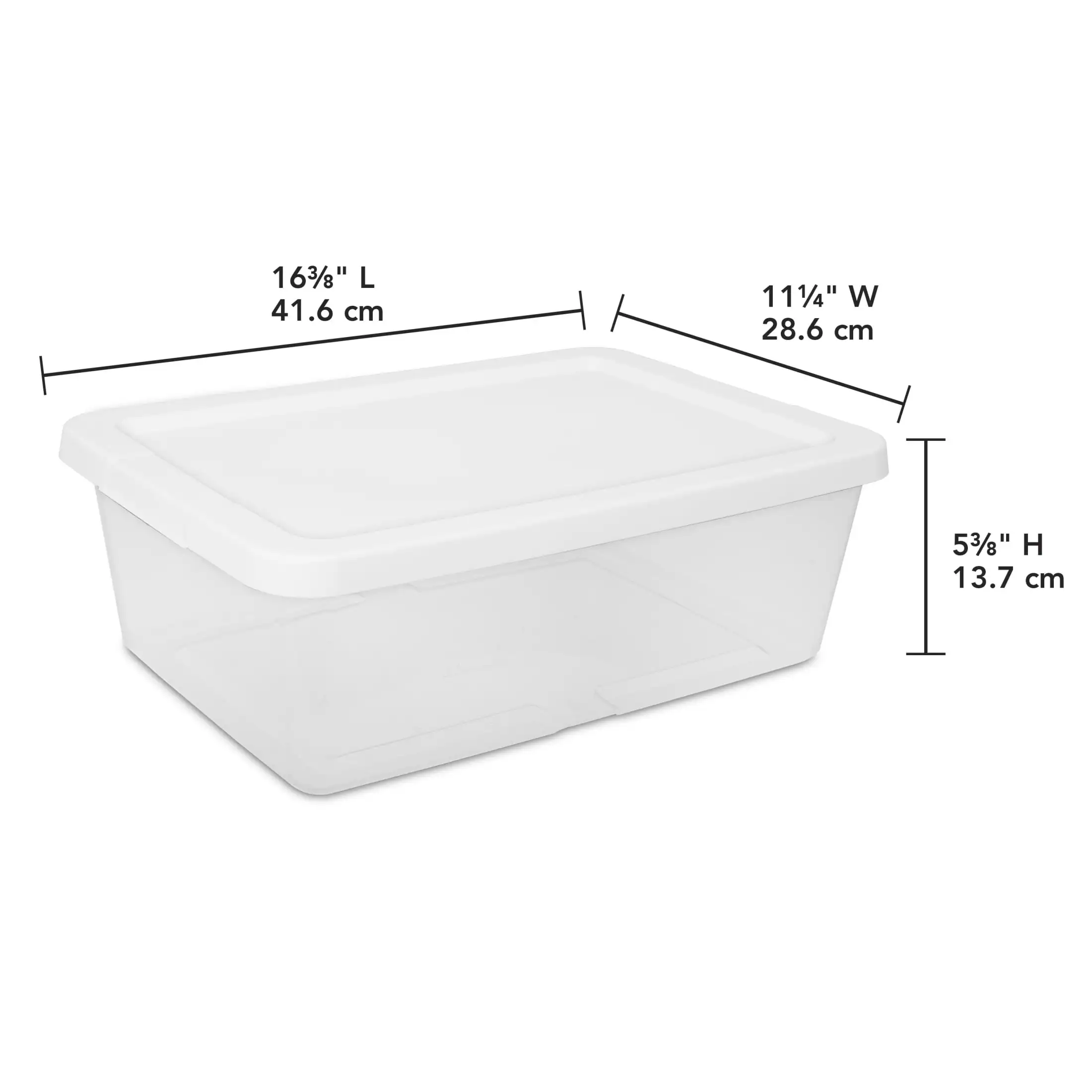 (Paquete de 3) Contenedor de Almacenamiento Pequeño de 12 Cuartos, Contenedor de Plástico Transparente con Tapa a Presión, Blanco