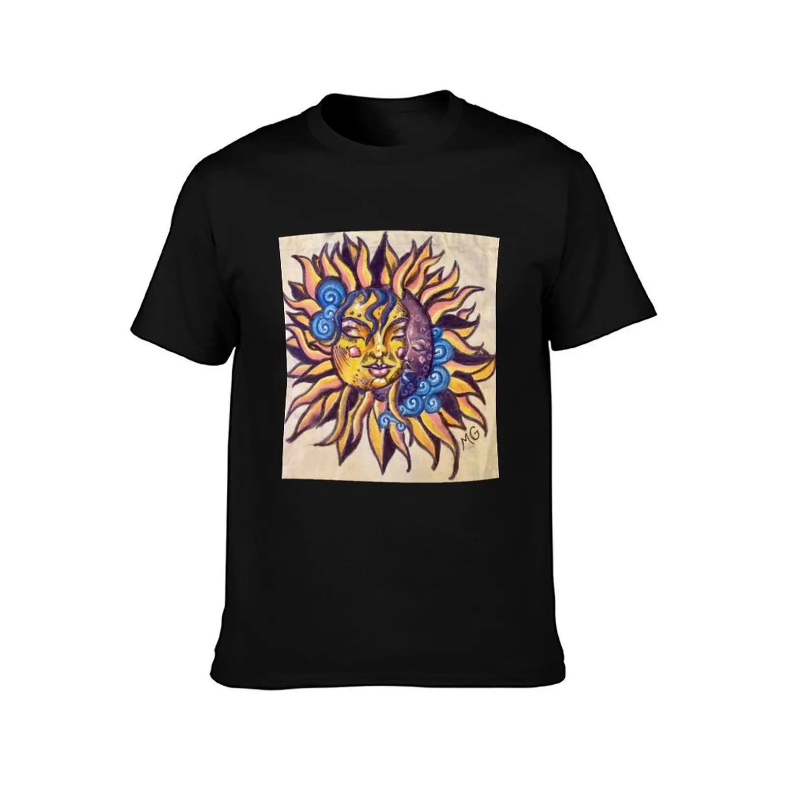 Sun and moon in harmony T-Shirt man t shirt cotton man t shirts cotton T-Shirt
