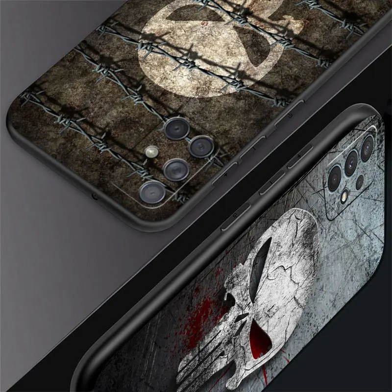 Marvel Superhero Punisher Case per Samsung Galaxy A52 A53 A12 A13 A32 A71 A33 A21s A23 A31 A22 A72 A03 A14 A54 A34 Cover per telefono