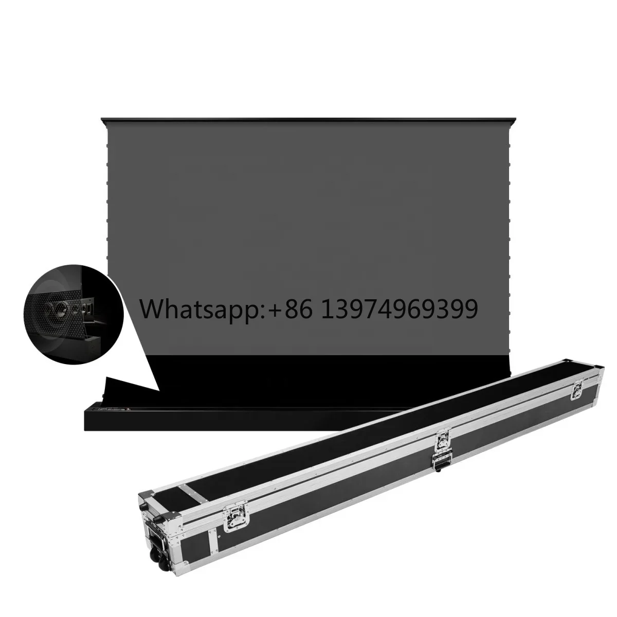 4K UHD Portable Motorized Floor Projection Screen Ambient Light Rejecting with 16:9 Format ALR Motorised Screens