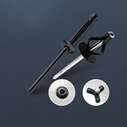 30/50pcs Black Folding Blind Rivet Aluminium Alloy Bumper Rivet Fold Type Remachadora 리벳 4.0mm 4.8mm 6.0mm Soft Plastic Material