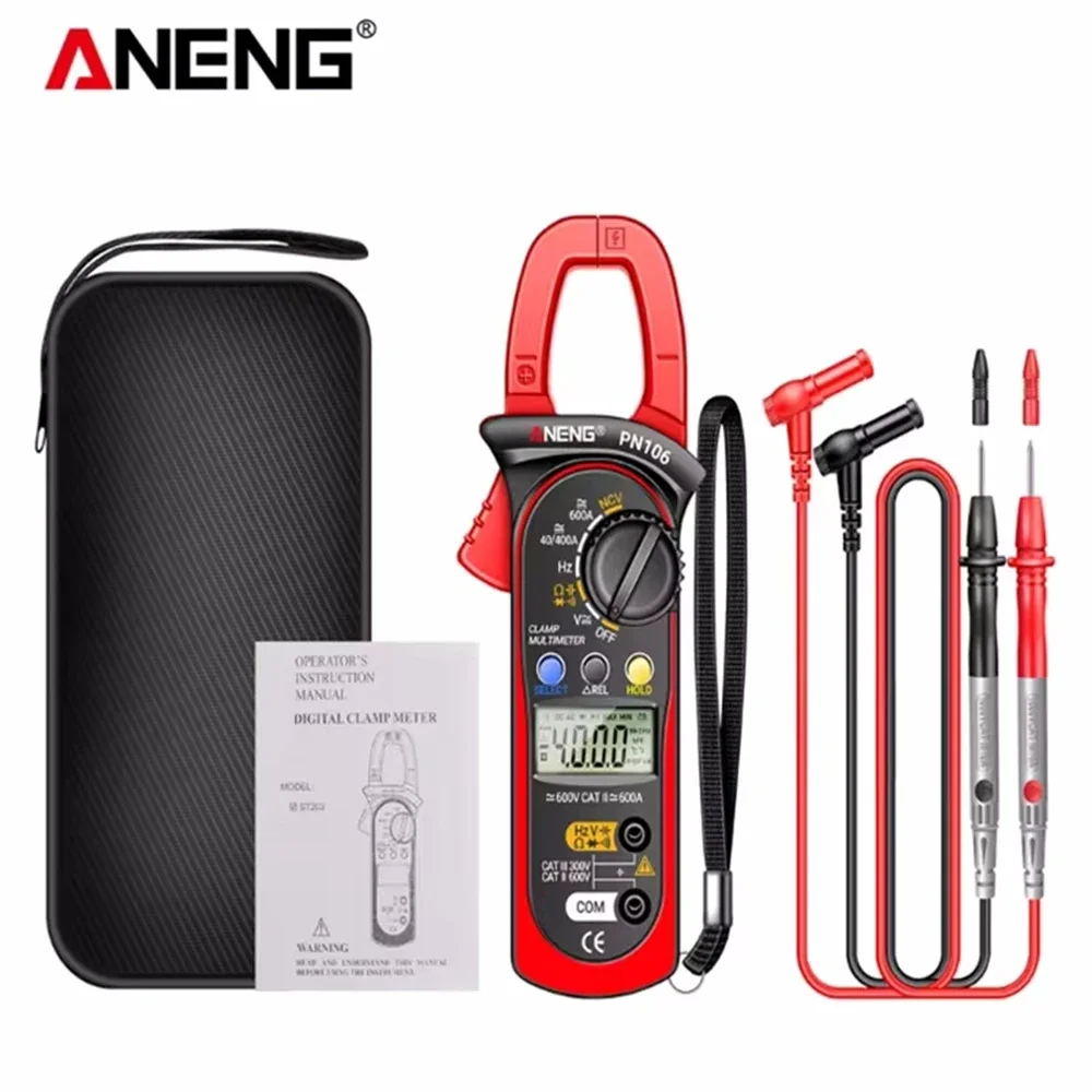 ANENG PN106 AC/DC Clamp Meter 600A Current Voltage High Precision 4000 Counts Digital Multimeter Tester Tool for Electrician