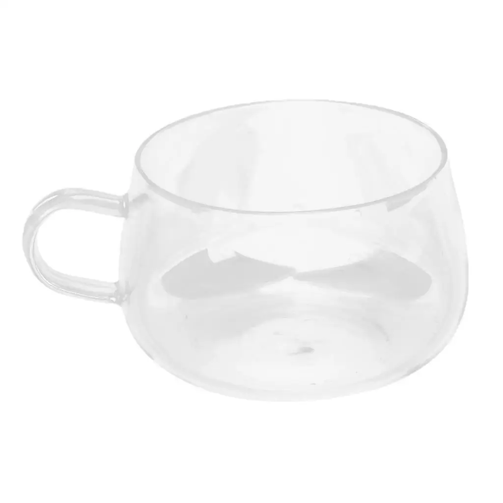 2x Round Single Wall Clear Heat-resistant Handmade Cup with Handle 200ml