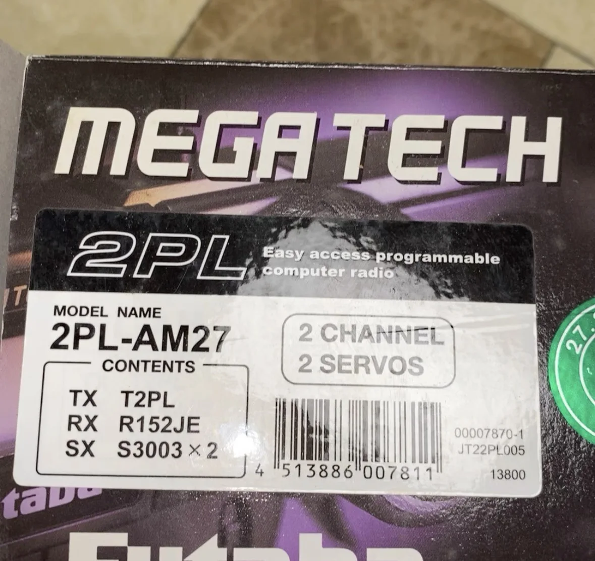 Futaba 2PL RC Car Transmitter System 27mhz 2CH AM Radio Control with R152 Receiver 2x S3003 Servos,Original Box Vintage Classic
