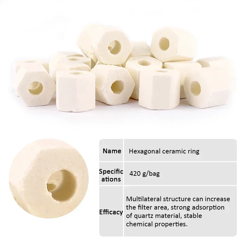 420G Fish Tank Filter Material Bacteria House Turtle Tank Water Purification 10 in 1 Ceramic Ring High Efficient Filter Material