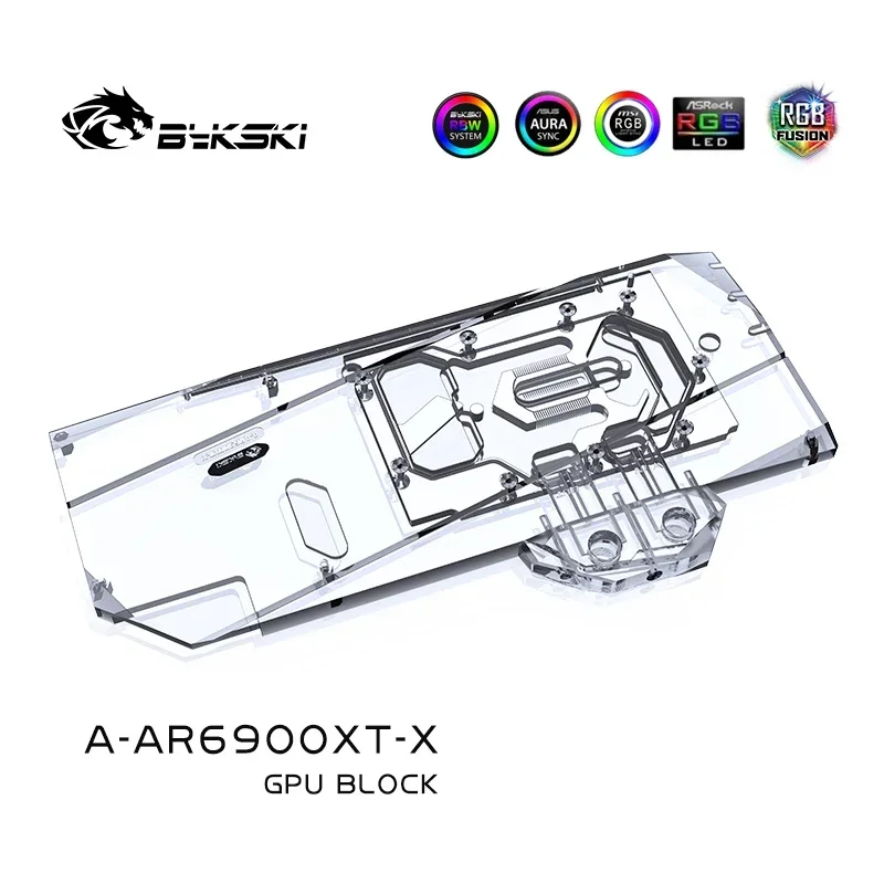 Bykski A-AR6900XT-X,GPU Block For Asrock RX6900XT/RX6800XT Phantom Gaming /Taichi X 16G OC Graphic Card Radiator,VGA Watercooler