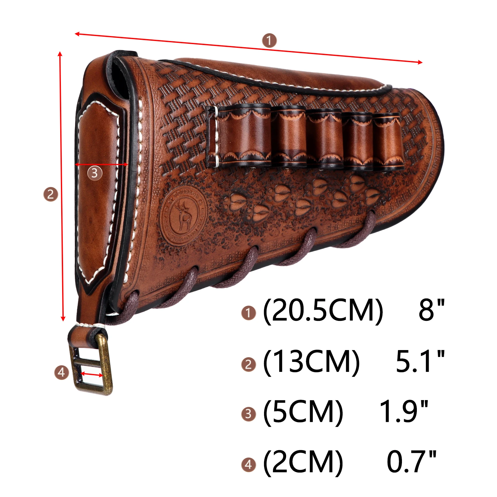 Tourbon-funda de cuero para Rifle de caza, cubierta de culata, almohadilla de retroceso para reposa mejillas con 4 rondas, soporte para cartuchos de conchas de munición para calibre 12