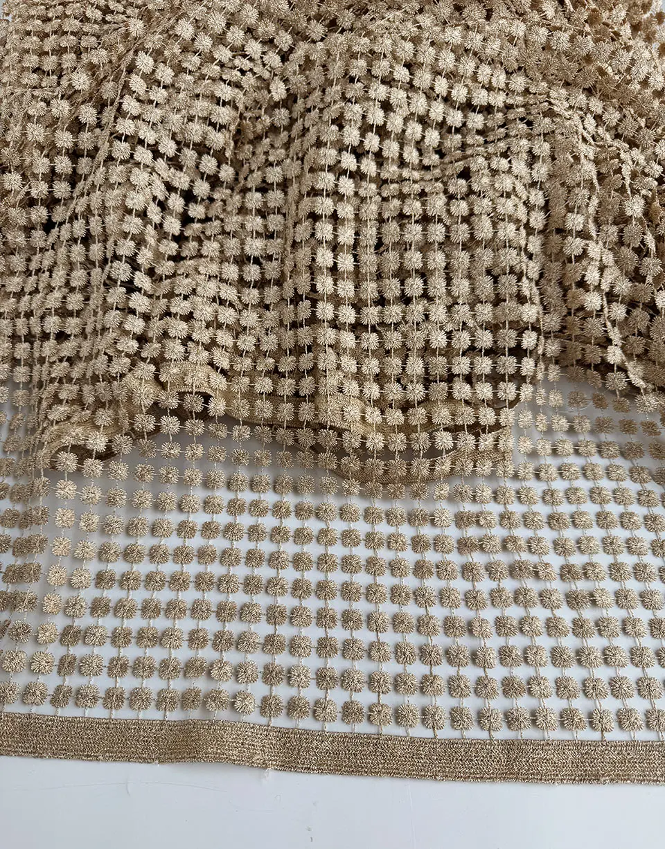 Plain Gold Metallic Guipure Lace 3D Appliques Cord Fabric 2026 Asia Middle East African Sewing Embroidered Clothing