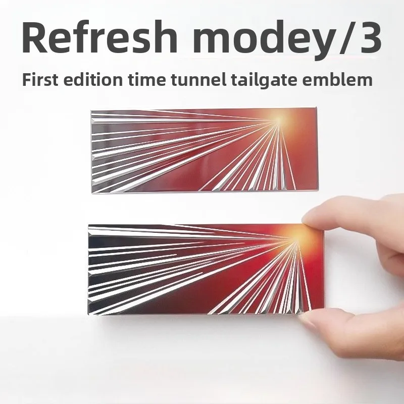 

Suitable for Tesla Model3 /Y/X/S Aluminum Alloy Plaid Space-Time Tunnel Tailgate Logo