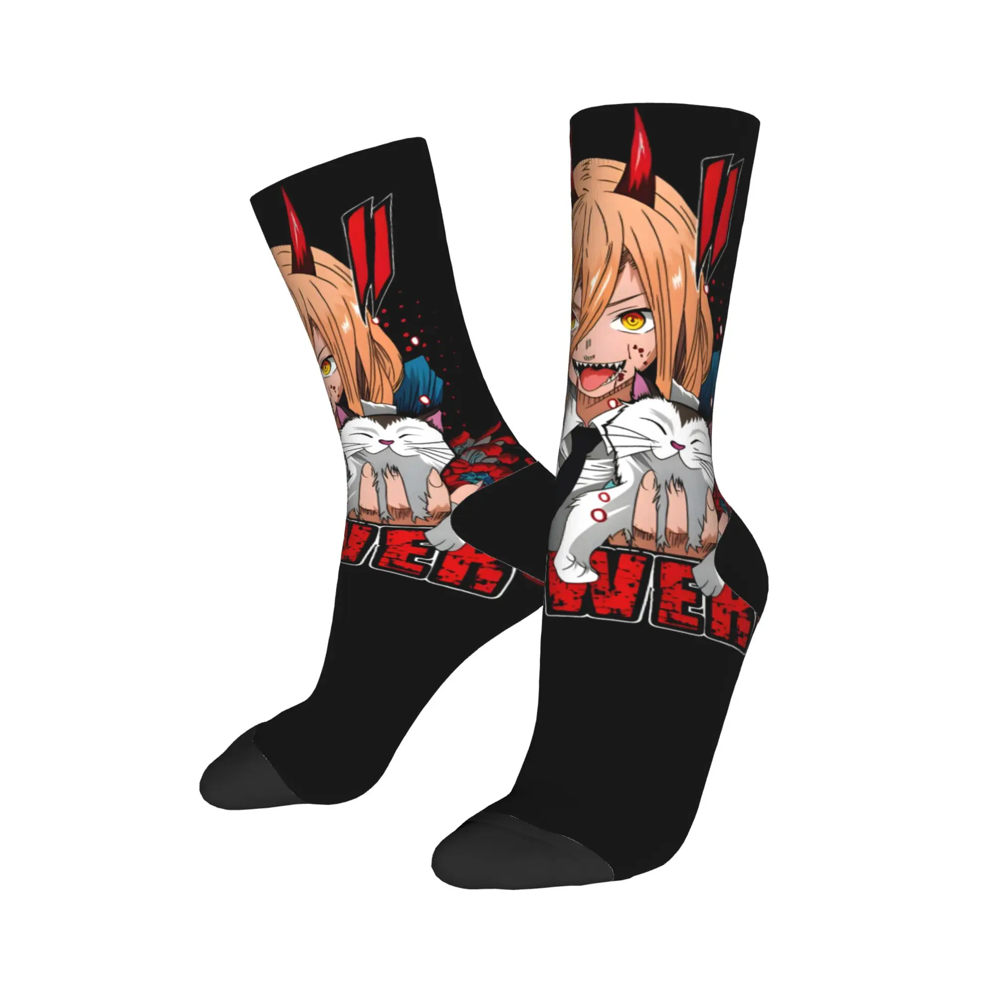 Chainsaws Man Socks Power Devil Girl  Pattern Stockings Anti-Slip Unisex Men Socks Soft Breathable Winter Casual Climbing Socks