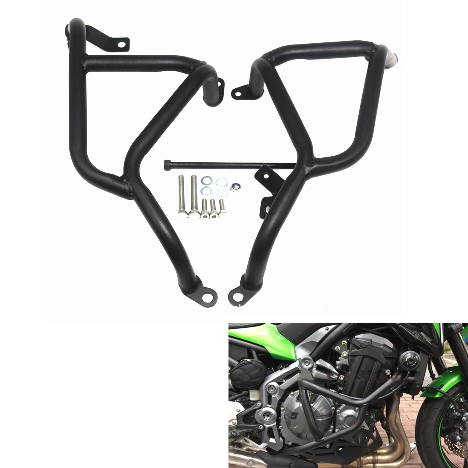 Carbon Steel Motorcycle Engine Guard Crash Bar Bumper Protector Bracket Frame For Kawasaki Z900 Z 900 2017-2023