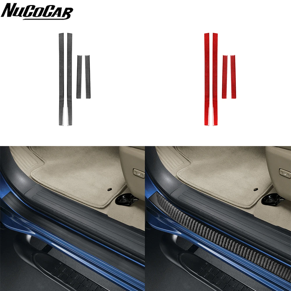 

For Toyota 4runner 2010-2020 Carbon Fiber Door Welcome pedal Panel Trim strip Car Accessories Interior Decorative Stickers