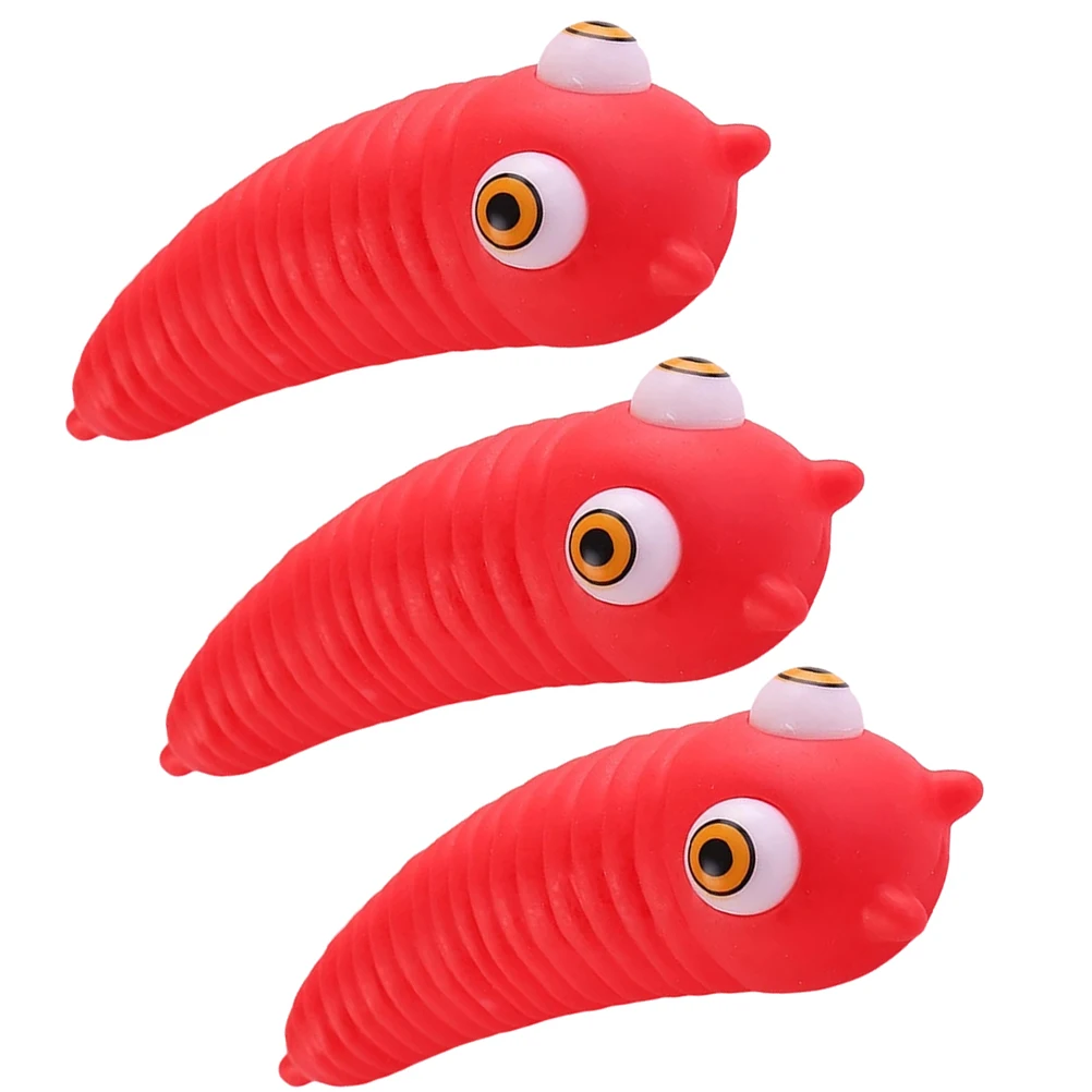 3 قطعة الضغط كاتربيلر تململ الأخضر ضغط الإجهاد الحسي الإغاثة الاطفال الكبار ظهرت العين قابلة لإعادة الاستخدام بسط مكتب صغير #5