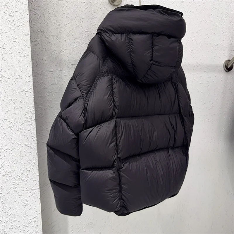 ZAROY Damen Winterjacke, verdickte warme Kapuzen-Baumwollparka, koreanischer Stil, einfarbig, vielseitig, lässiger kurzer Mantel, Schnee-Oberbekleidung, Winterjacke – Detail 7