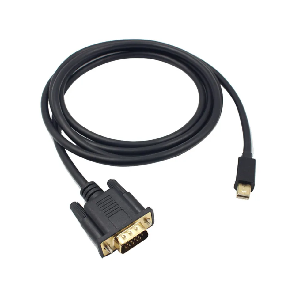 Cable Mini a Vga de 6 Pies (1.8m), Chapado en Oro, Compatible con 1080P Full HD 1920x1200, Compatible con Puertos Thunderbolt Mini