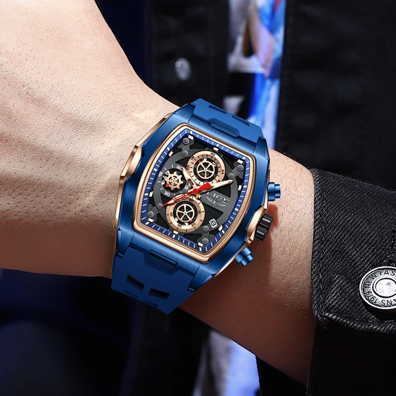 LIGE 2025 موضة الساعات الفاخرة الرجال الرياضة العسكرية كوارتز ساعات المعصم مقاوم للماء مضيئة تاريخ ساعة رجالي عادية Reloj Hombre