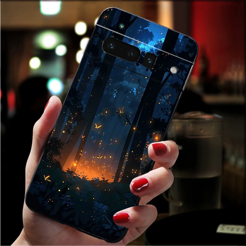 Чехол для телефона Forest Night Butterfly Tree Moon для Google Pixel 10 9 Pro XL 9A 8 7 6 Pro Pixel 8A 7A 6A Pixel 8 7 6 5