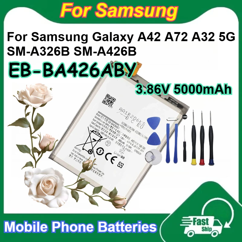 

EB-BA426ABY 3.86V 5000mAh Li-ion Battery Pack for Samsung Galaxy A42 A72 A32 5G SM-A326B SM-A426B Mobile Phone Batteries