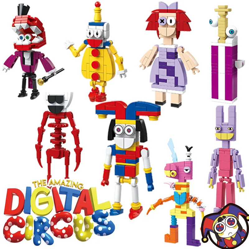 

8 in 1 Hot Digital Circus Animation Clown Assembly Building Block Sets Children's Birthday Toys THE AMAZING DIGITAL CIRCUS