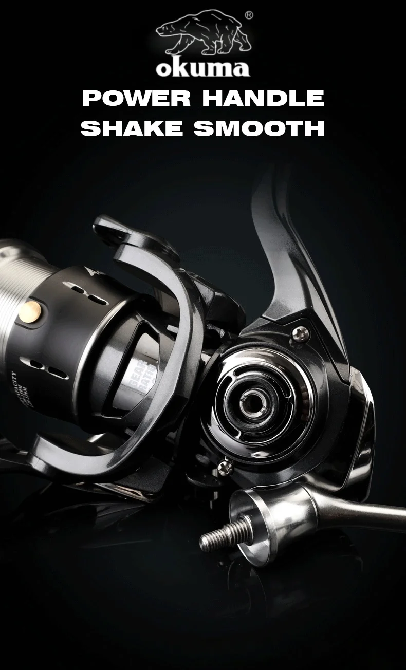 Okuma Original Vollmetall-Spinnrolle Angelrolle Modell 1000-5000, Ausgestattet mit Modischen Polarisierten Angelbrillen – Detail 5