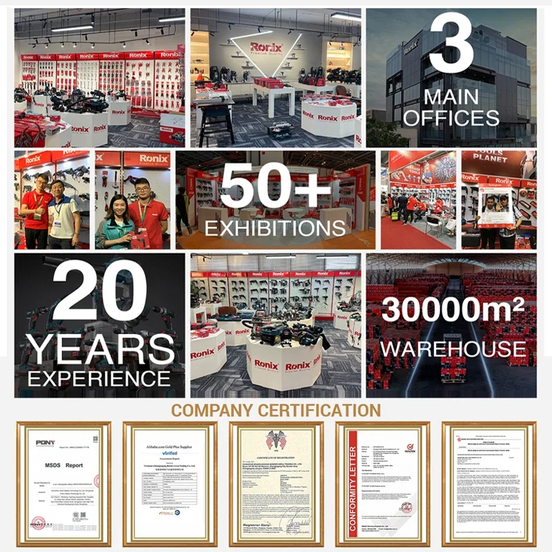 Ronix 20V In Stock 8901 Cordless Angle Grinder Battery Powered Rechargeable Power Tools Brushless Mini Disc 115mm Angle Grinder