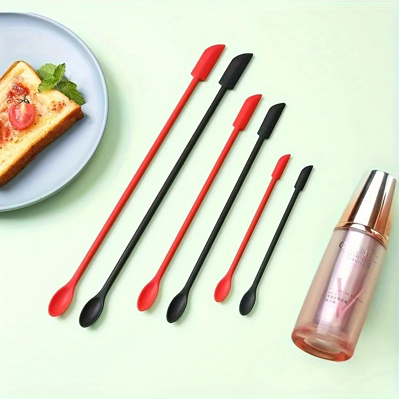 3 pcs Set Silicone Mini Makeup Spatulas,Small Rubber Spatula for Cooking or Baking Kitchen Gadgets Spatula