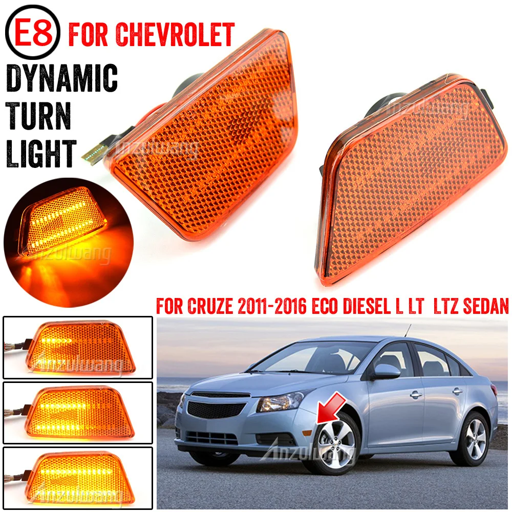 

Canbus Blinker Lamp LED Dynamic Turn Signal Side Marker Light For Chevrolet Cruze Limited Diesel Eco L LS LT LTZ 2011-2016