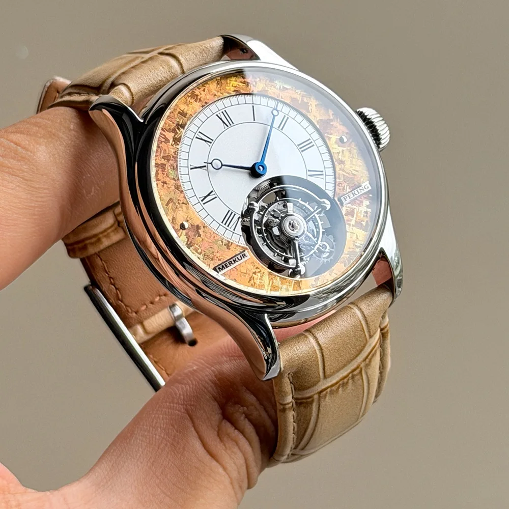 High-frequency Coaxial Merkur 100% Tourbillon Watch Men's Sapphire Watch For Men Mechanical Wristwatches Relogio Masculino