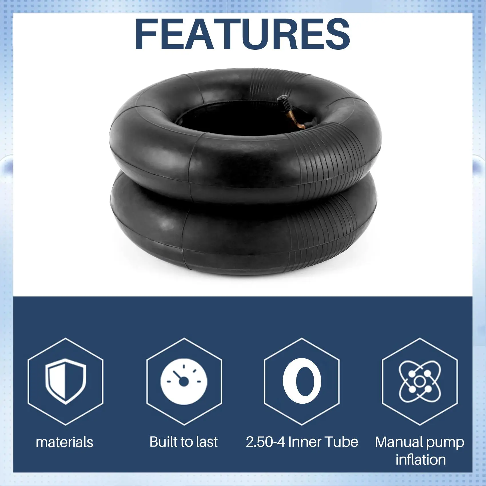 

B07A-2 Pack 2.80/2.50-4 Inch Inner Tube With TR87 Bent Valve Stem For Scooters, Lawn Mowers, Wheelbarrows, Hand Trucks