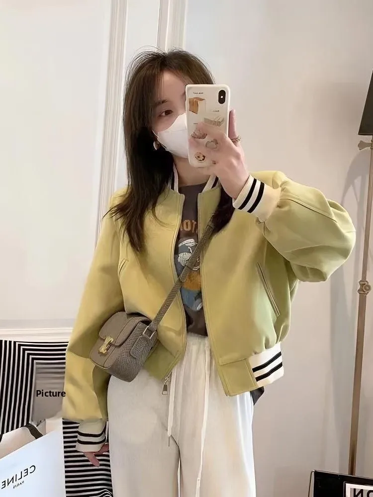 Coréen Sle ort Baseball Jaet femmes décontracté Sport manteau printemps été nouveau Faion Match tous les vêtements de loisirs petite taille
