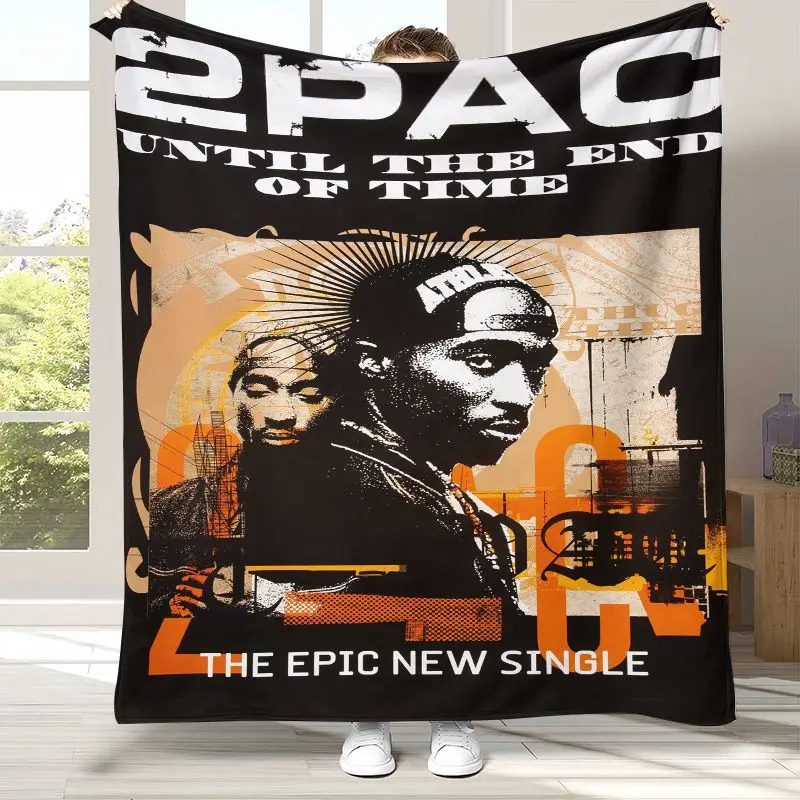 Tupac 2Pac Thug Life West Coast Rap Legend Flannel Blanket,Cozy Warm Throw Blanket for Bed,Sofa,Living Room,Picnic,Camping,Gift