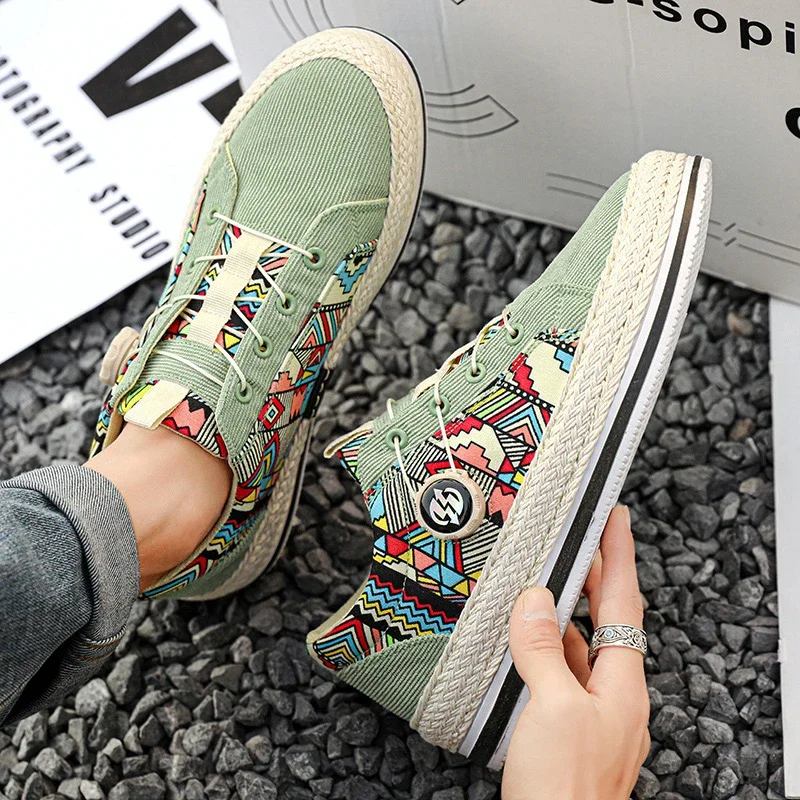 New Shoes Summer Mens Sneakers Fisherman Outdoor Casual Designer Luxury Hiking Skateboard Corduroy Grass Woven Loafers Tennis