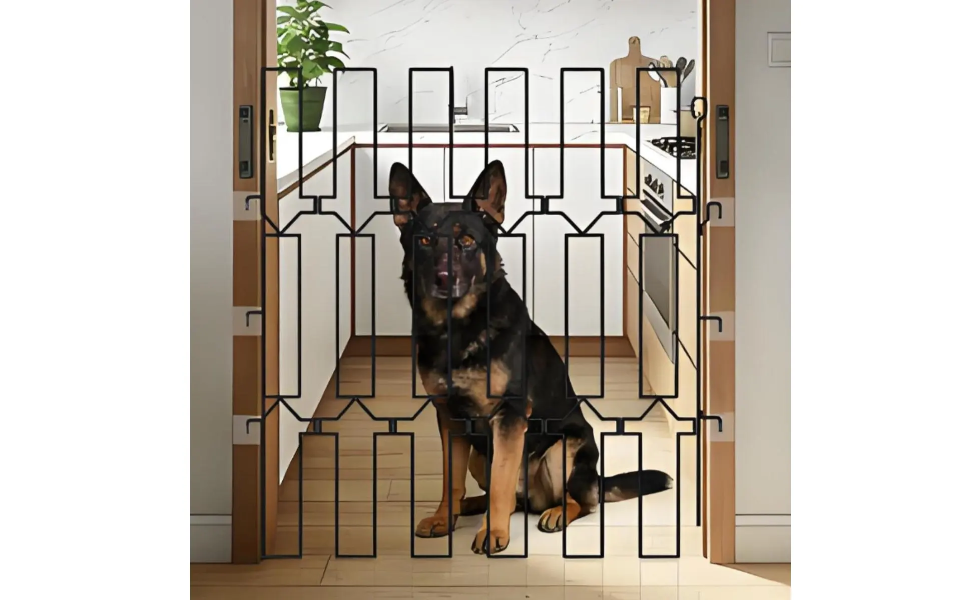 Retractable Pet Gate Adjustable Metal Pet Gate Dog Safety Fence Easy Install Home Barrier Heavy Duty for Dogs, Stairs, Doorway
