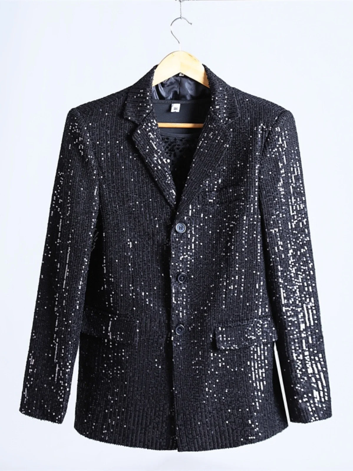 Giacca da uomo con paillettes alla moda 2024 primavera estate nuovi blazer maschili belli maniche lunghe giacche da abito Multi-fibbia a fila singola