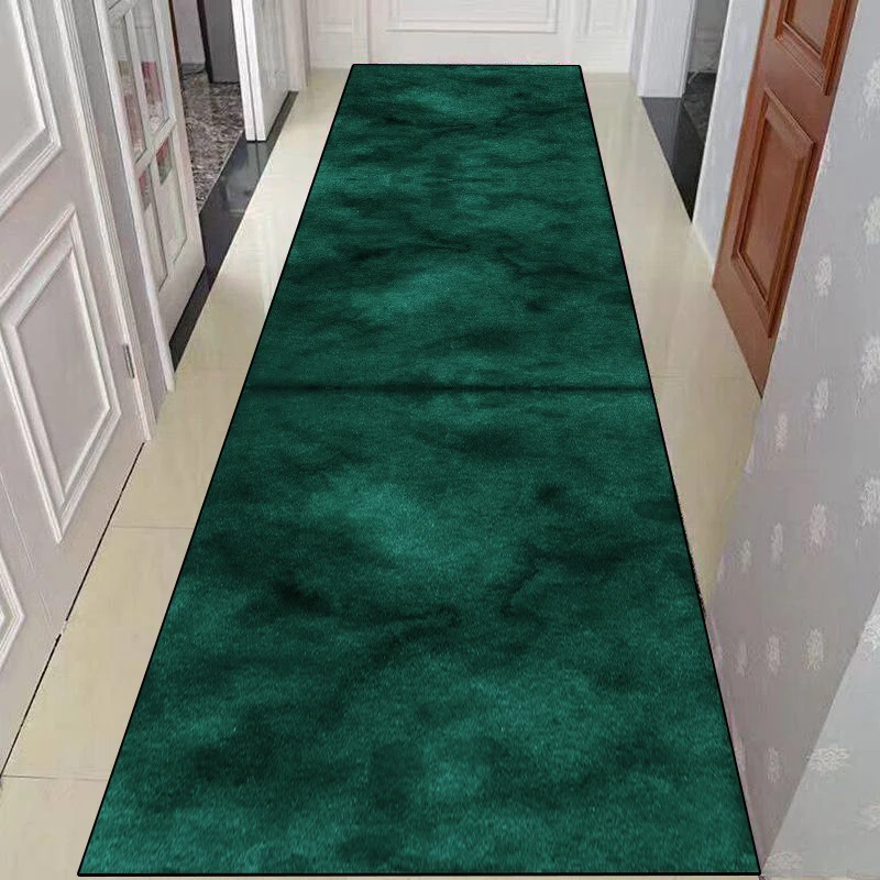 Light Luxury Decoration Corridor Carpet Home Green Hallway Runner Carpets Living Room Hall Doorway Mat Room Decor Bedside Rug