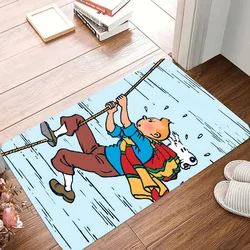 Tintin Les Aventures De Tintin Et Milou Floor Mat Doormats Home Carpet Foot Mat Bathroom Absorbent Mats Anti-Slip Mats Home