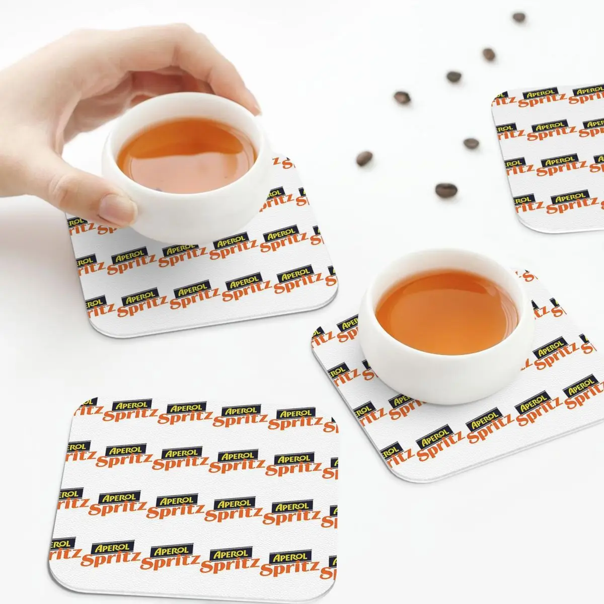 

Подставки Aperol Spritz, кухонные салфетки, водонепроницаемые изоляционные коврики для чашек, кофейные коврики для декора, домашняя посуда, подушечки, набор из 4 штук