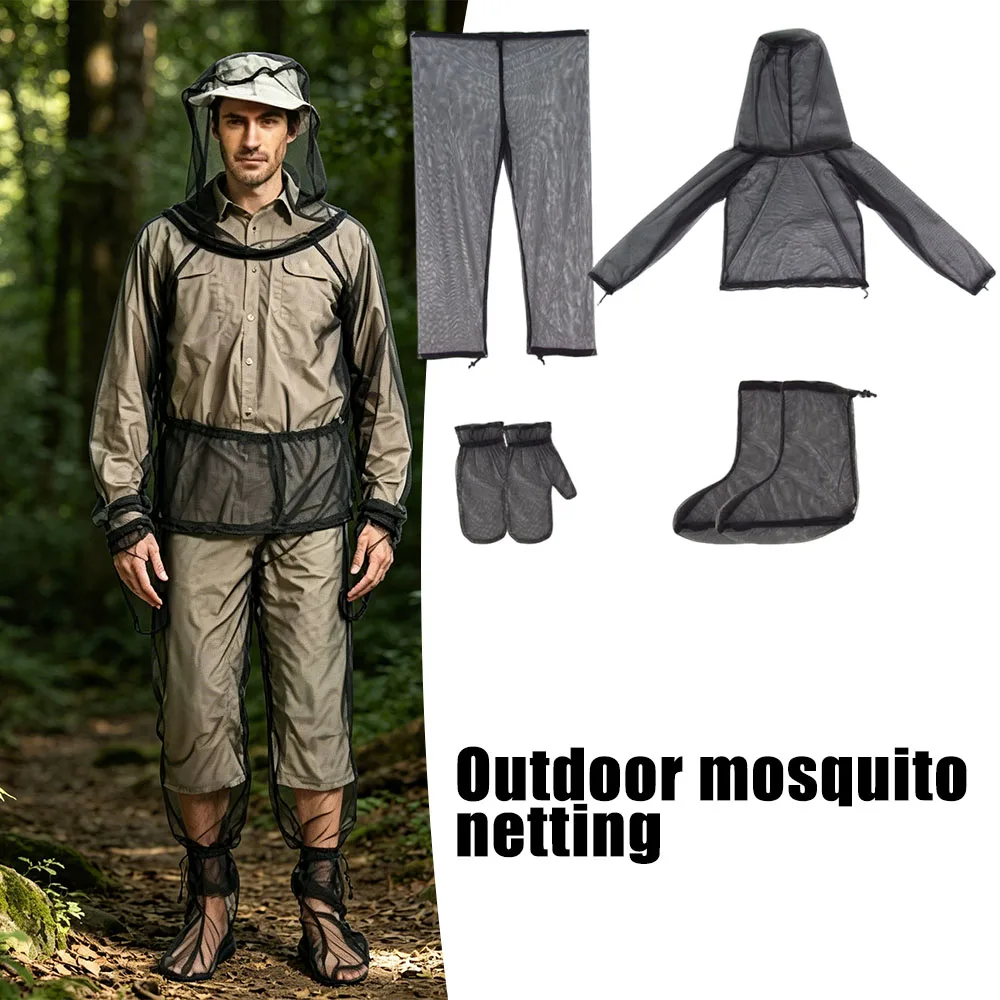 Unisex Summer Outdoor Anti Mosquito Mesh Suit Breathable Visible Lightweight Full Body Protective Clothing Ideal For Fishing