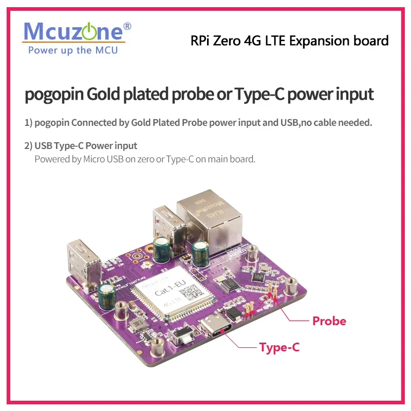 لوحة توسيع إيثرنت RPi0_CAT1/EU 4G LTE و100Mbps لـ Raspberry Pi Zero، Zero WH، Zero 2W، USB HUB، بدون سائق