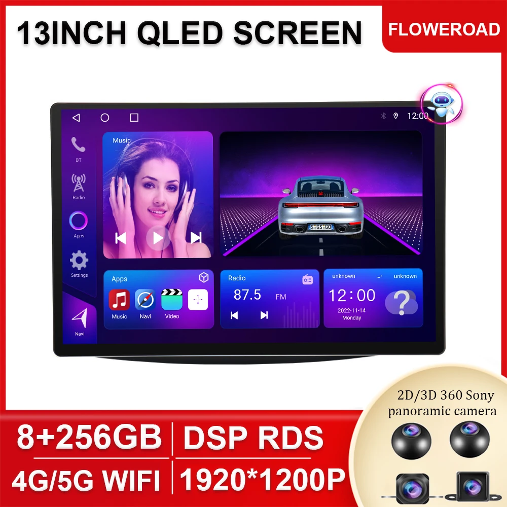 

13 inch Android 13 For Mercedes Smart 453 Fortwo 2014 - 2020 Autoradio Multimedia Player QLED 2000*1200 Screen Carplay Car Radio