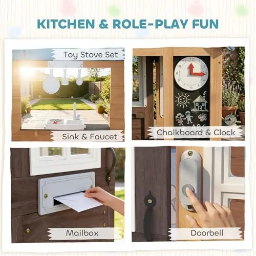 Outdoor Playhouse with Pet Doo - Kids Outdoor Wooden Playhouse recension och pris