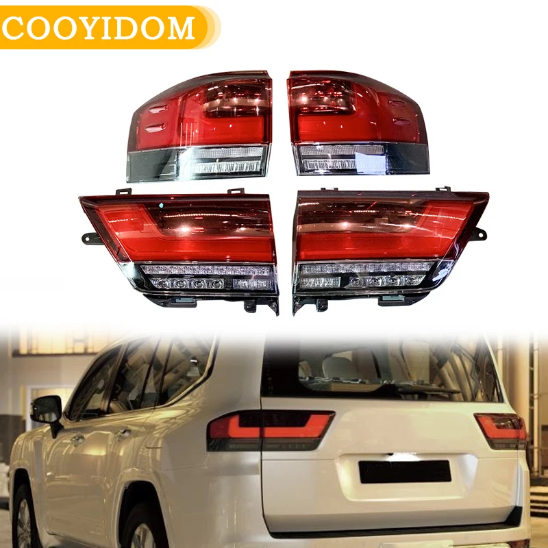 

Автомобильный задний светодиодный задний фонарь для Toyota Land Cruiser LC300 2022 2023 2024, сигнальный стоп-сигнал, сигнальный фонарь бампера, задний фонарь в сборе
