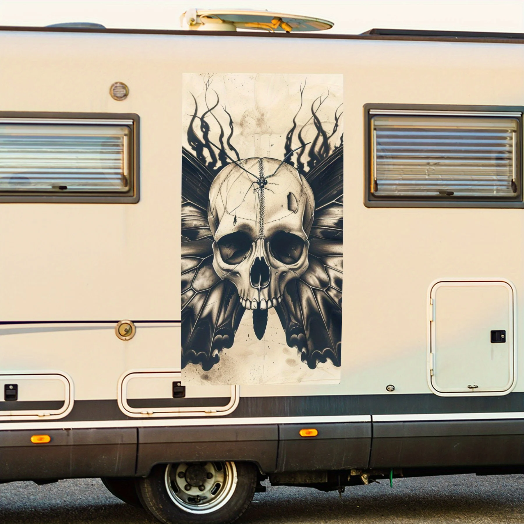 

Butterfly Skull Fusion Dark ArtCar Sticker,Vinyl decal on the side of the motor home, waterproof self-adhesive vinyl sticker on