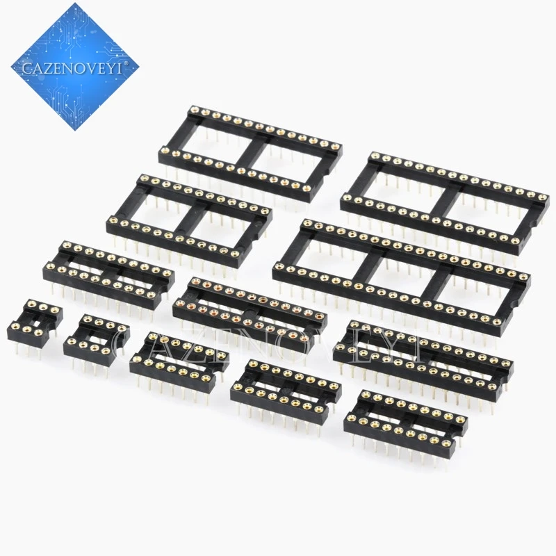 10 SZTUK Okrągłe złącze IC z otworem DIP 6 8 14 16 18 20 24 28 32 40 gniazd pinowych DIP6 DIP8 DIP14 DIP16 DIP18 DIP20 DIP28 DIP40