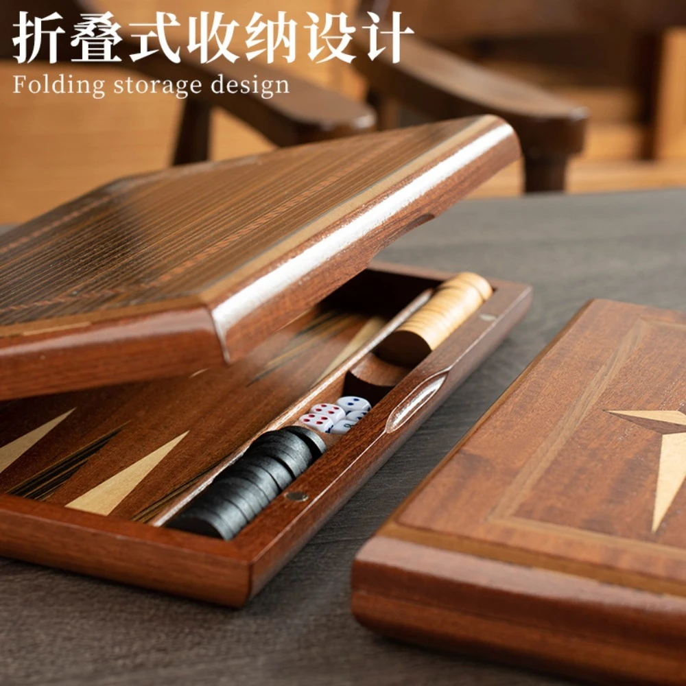 Multi-Größen Massivholz-Backgammon-Set Premium Mahagoni mit Massivholzfurnier Exquisit Gefertigt