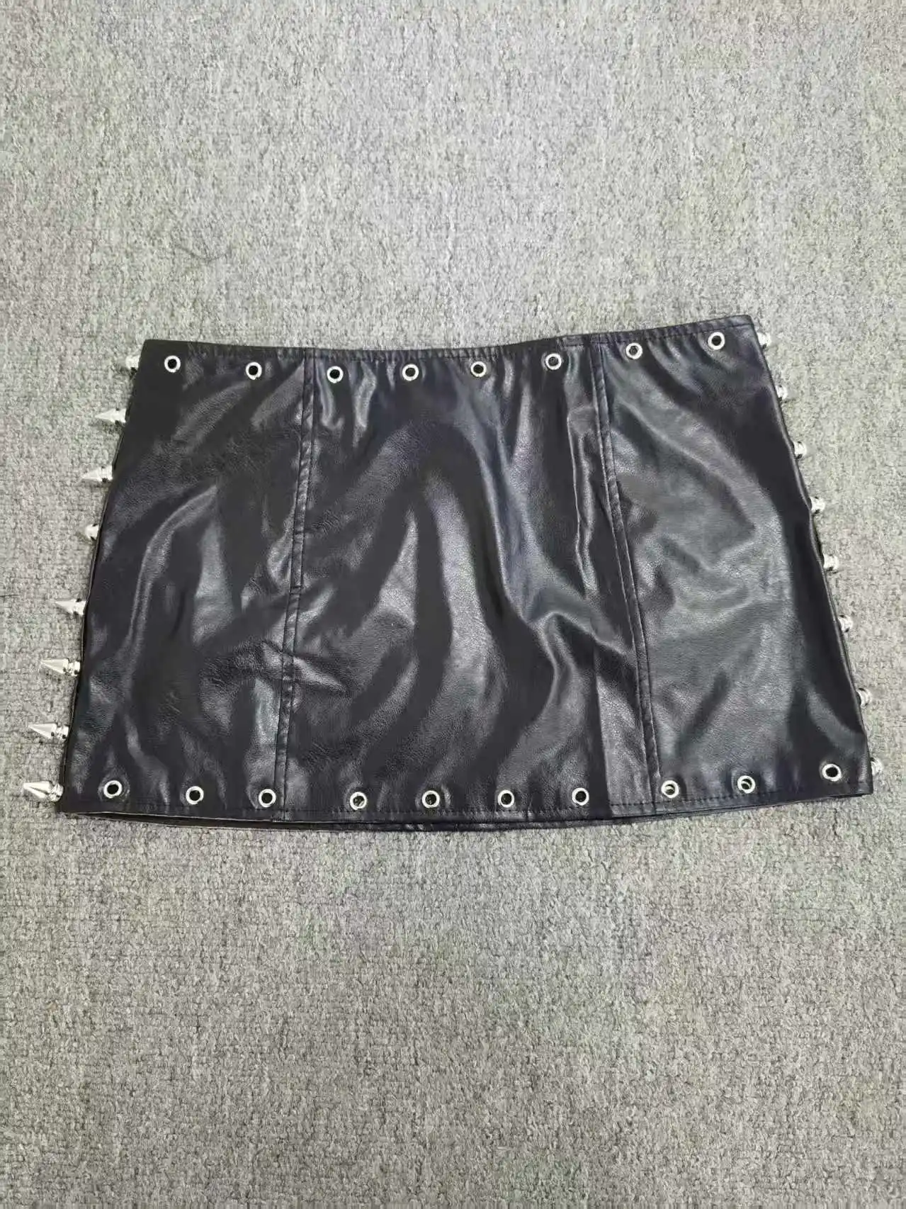 فاسق الصخرة الجلود تنورة صغيرة النساء Y2K رصع منخفضة الخصر Bodycon تنّورة مجسّمة منفعل السائق شيك خمر الأمريكية الرجعية رائجة البيع #2