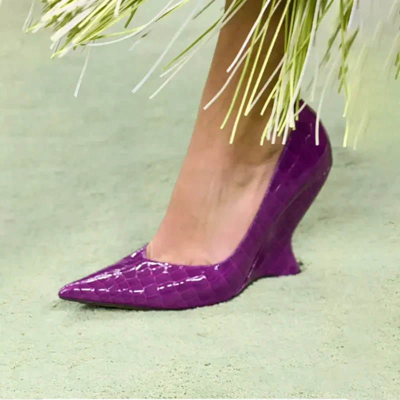 2026Women's Summer New High Heel Thick Sole Sandals Shaped Heel Shallow Mouth Pointed Fashion Sexy Women's 44 Plus Size Shoes
